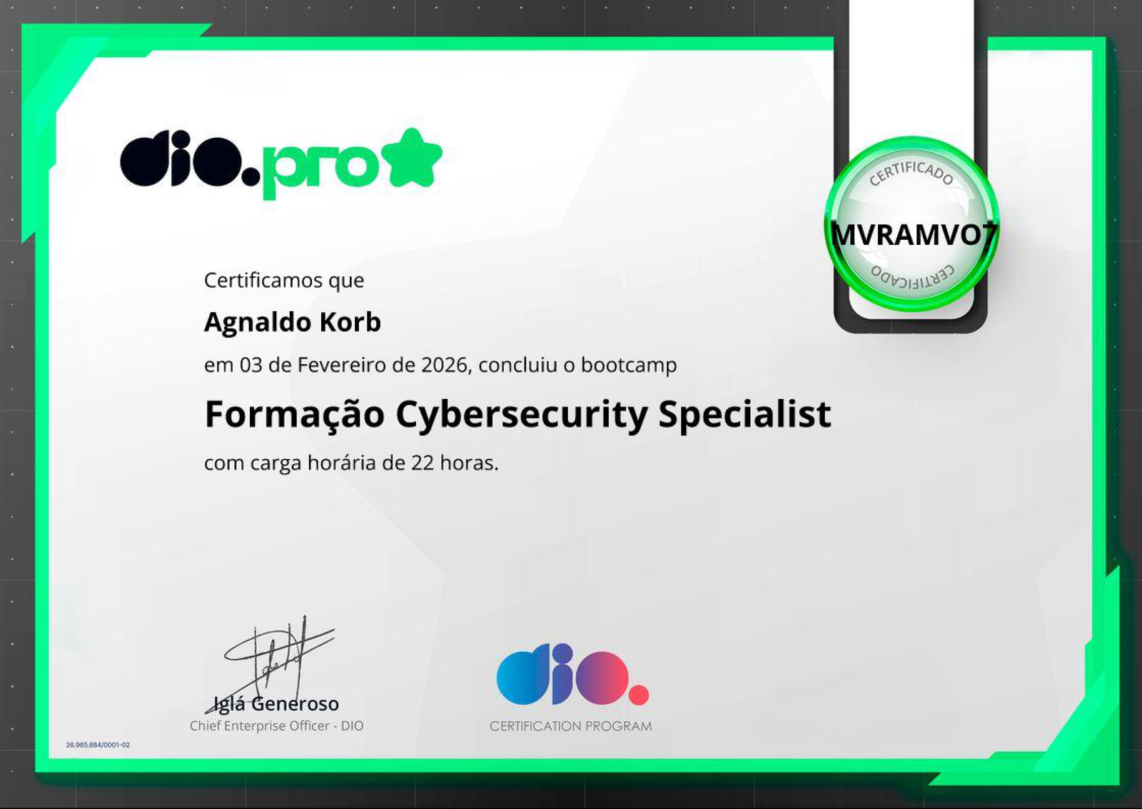 Certificado Cybersecurity